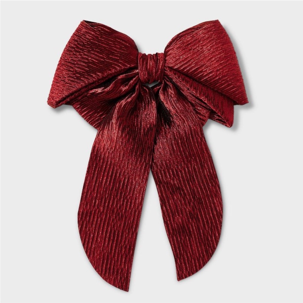 NWT Target “A New Day” crinkle bow barrette in red